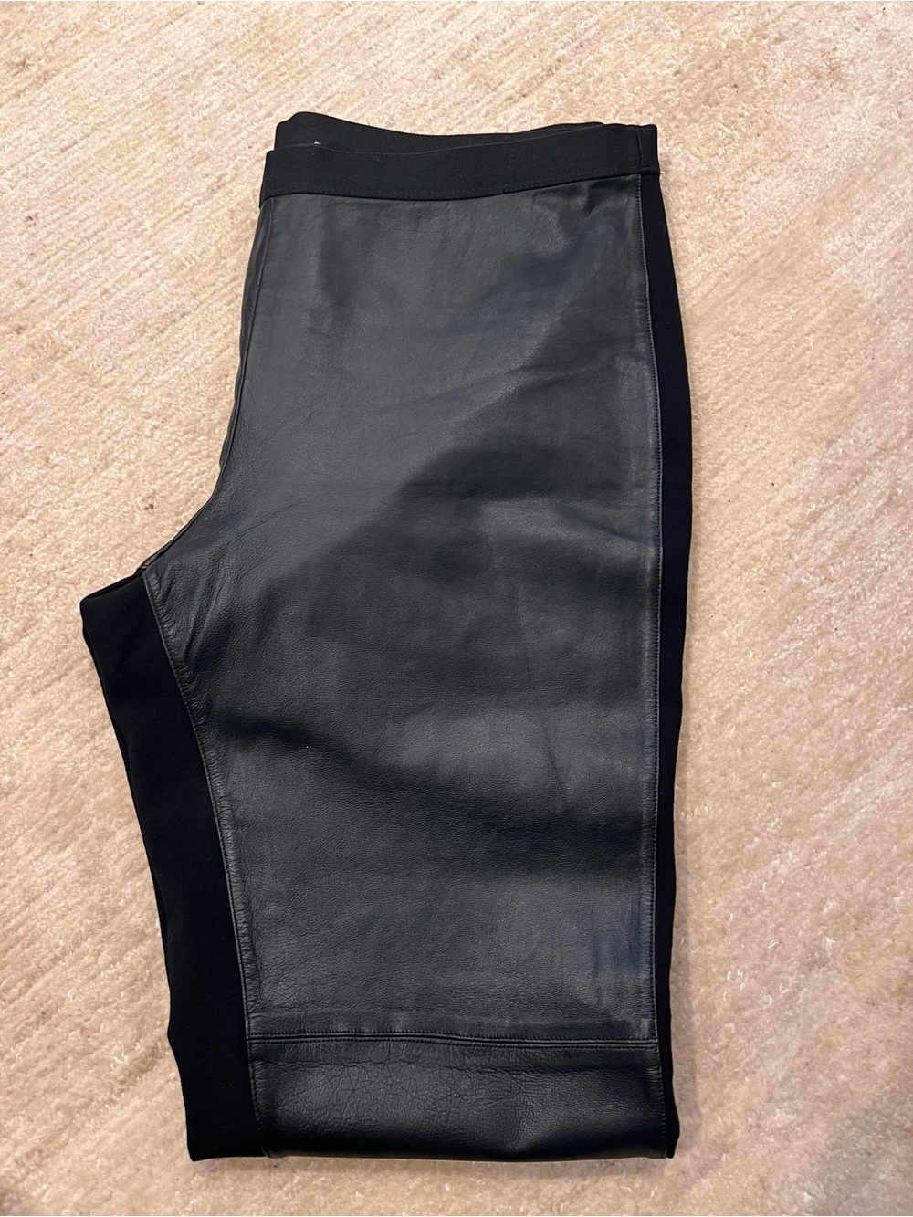 Eileen Fisher Black Leather Stretch Leggings - Picture 4 of 6
